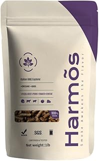 Harmos 4 Wood Pellets: Italian Flavor/Ninja BBQ, Hardwood Pellets for Smokers, 2 Sealed Packs