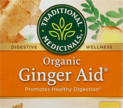 Traditional Medicinals Tea, Organic Ginger Aid, Promotes Healthy Digestion, 16 Tea Bags