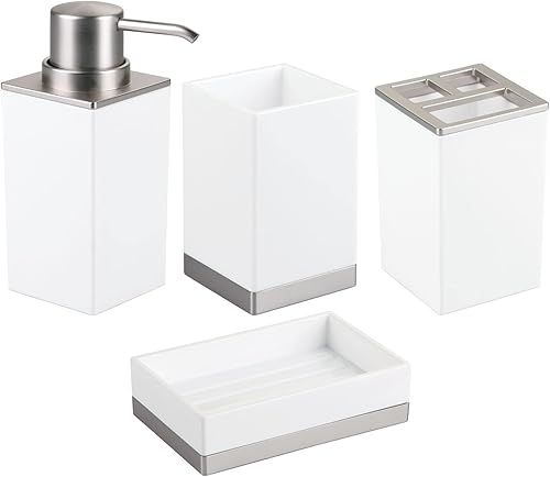 Miniatura 9 de mDesign - Juego de accesorios para encimera de baño (4 piezas)