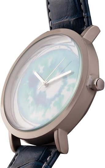 Biggdesign AnemosS Men's Leather Wristwatch with Leather Strap with Route Pattern