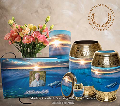 Image of Dolphin Celebration of Life Funeral Guest Book for Memorial Service