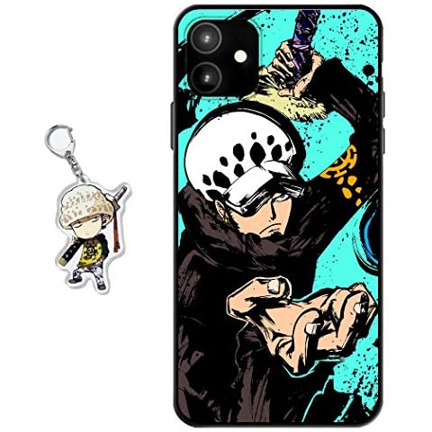 Staremeplz Compatible with iPhone 11 Case Anime Design [with Trafalgar Law Figure Keychain], Soft Silicone TPU Animation Cool Phone Case for iPhone 11 Cover