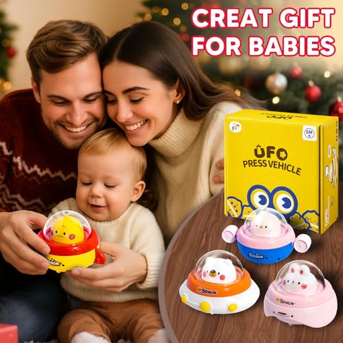 Image of 4PCS Animal Press to Go Car Toys for Toddlers 1-3, Push Go Friction Car Toys for 6-18 Months Baby, Animal Space Racing Cars, Infant Play Vehicle Set, Birthday Gifts for 1 Year Old Girl & Boy