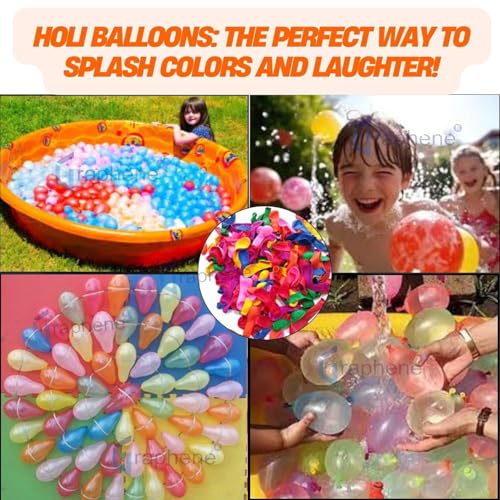 Image of GRAPHENE 3.4L Holi Pichkari Water Gun with 100 Balloons High Pressure Backpack Red Water Tank Pichkari Powerful Water Spray Pistol Gun for Kids Boys & Girls Summer Pool Party Water Pistol