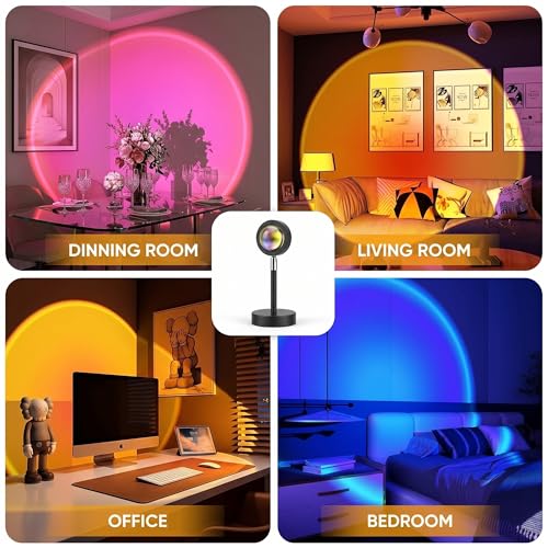 Generic Multicolor Sunset Projector with 360 Rotation & App Control — view 6
