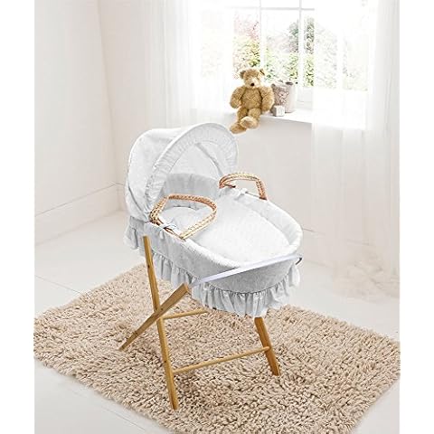 Luxury British Maize Moses Basket with Stand Cover