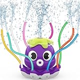 Oktopus-Wassersprinkler Spielzeug für Kinder – 360° drehbarer Gartensprinkler – Sommer Outdoor-Spielzeug mit 8 bunten Schläuchen Kinder Wasserspielzeug