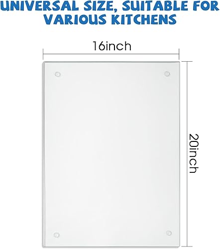 Miniatura 8 de Tabla de cortar de vidrio templado, duradera, resistente a roturas, apta para lavavajillas, vidrio transparente con patas de goma, resistente a los