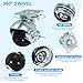 PATIKIL 1.5 Inch Ball Caster Wheels with Brake, 4 Pack 360° Rotating Swivel Top Plate Wheels 298 lbs Total Capacity Locking Caster with M4 Screws for Furniture Table Cabinet Silver