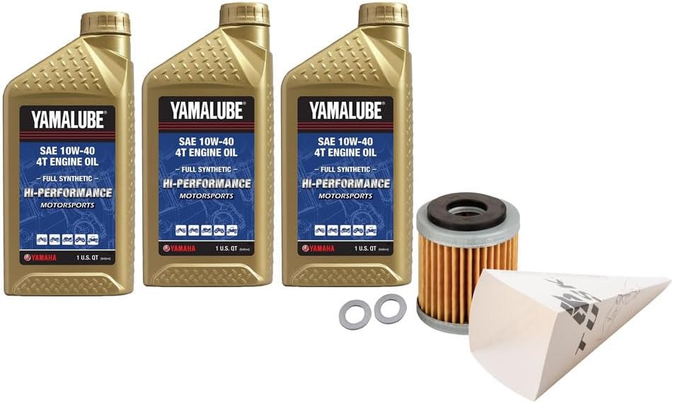 Tusk 4-Stroke Oil Change Kit Yamalube Hi-Perf. Synthetic 10W-40 Compatible with Yamaha YXZ1000R 2016-2023/YXZ100R SS 2017-2023