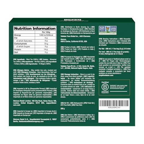 VAHDAM, Englischer Frühstück Schwarz Tee (100 Teebeutel) Hohe Koffein, Glutenfrei | Kräftiger & Robuster Schwarzer tee - Kaffee-Ersatz | Verpackt in Indien | Brühen Sie Heiß, Eis oder Kombucha Tee