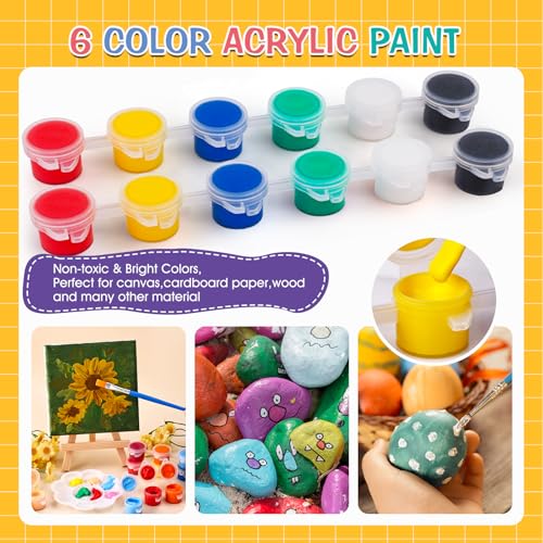 ESRICH Conjunto de 5 mini conjuntos de tintas acrílicas, kit de pintura em tela Minis, presentes de