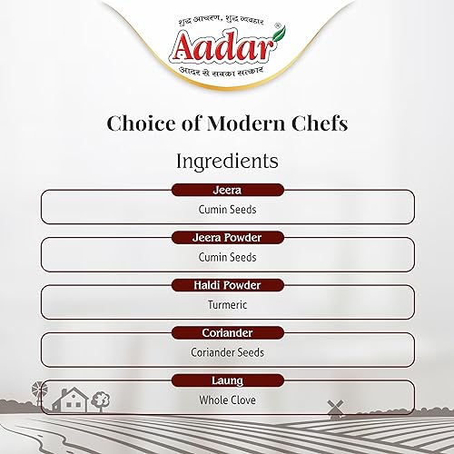 Image of Aadar Spices Indian Spice Combo Pack of 5 x 100gm Each - Coriander Dhaniya Powder, Jeera Powder, Turmeric Haldi Powder, Whole Cumin, Sabut Laung Cloves, No Added Preservatives