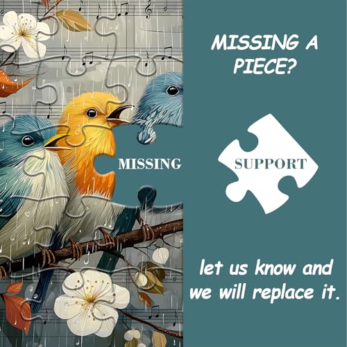 Puzzles para adultos pazzocenter 1000 piezas, naturaleza con flores, pájaros cantores en rama, paisaje miniatura 7
