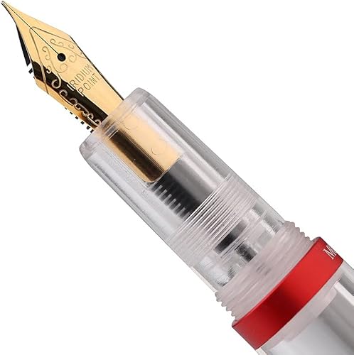 Miniatura 6 de MAJOHN M2 - Pluma estilográfica de llenado de cuentagotas transparente de gran capacidad, almacenamiento de tinta de punta extrafina, juego de