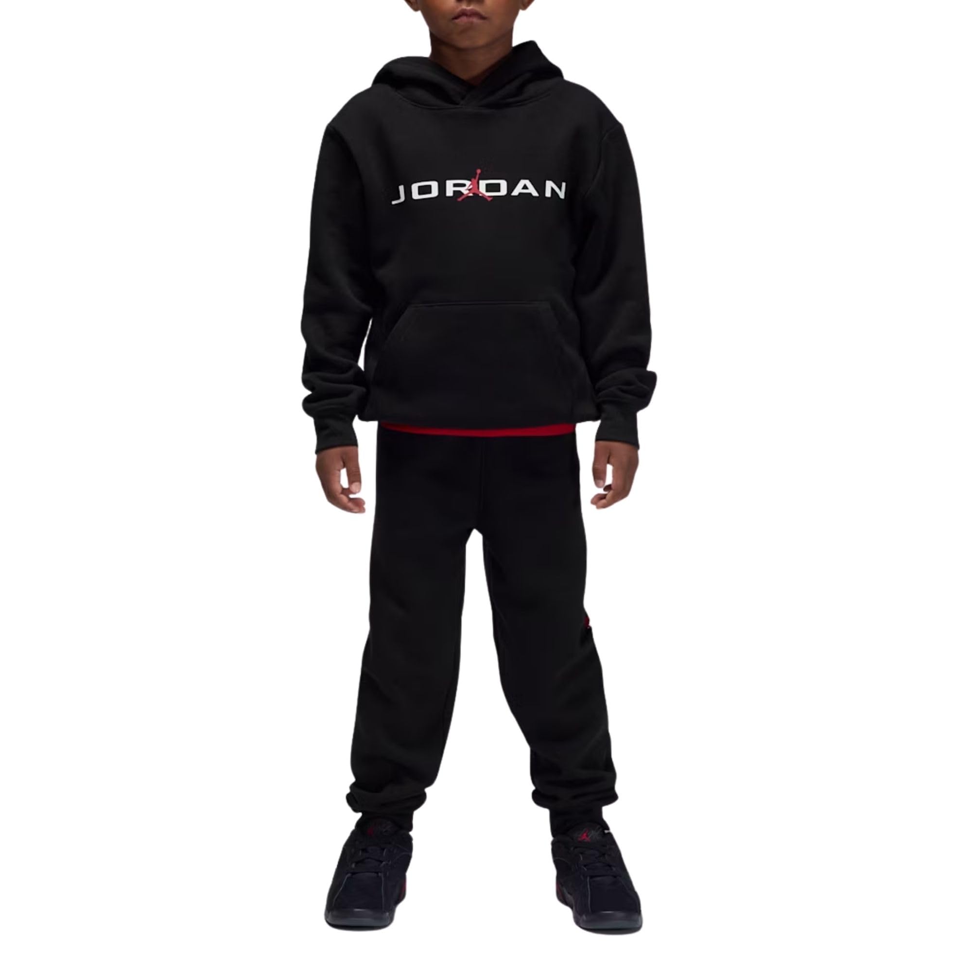 Nike Jordan Tuta da Bambini con Cappuccio Mj Baseline Nera