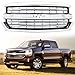Front Bumper Upper Grille Grill Fit For 2016 2017 2018 Chevrolet Silverado 1500 Replacement for 84134045,84602489 (Black base + Chrome Frame)
