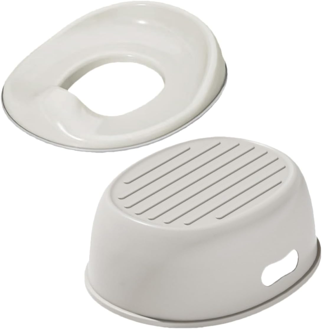LALAFINA Portable Potty for Boys and Girls Lightweight Training Toilet Seat for Multi-functional Potty for Travel Home Car Use Design in Beige