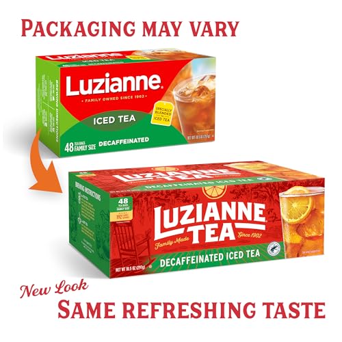 Image of Luzianne Decaffeinated Iced Tea Bags, Family Size, 48 Count Box (Pack of 1)