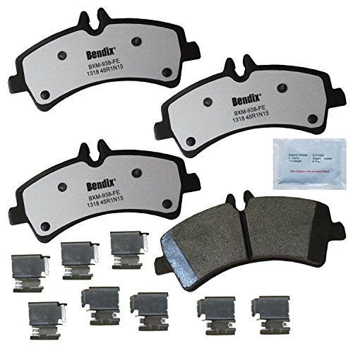 Image of Bendix Fleet Metlok MKD1318FM Semi-Metallic Rear Brake Pads for Select Models Dodge Sprinter 3500, Freightliner Mercedes-Benz Sprinter, Volkswagen Crafter Van