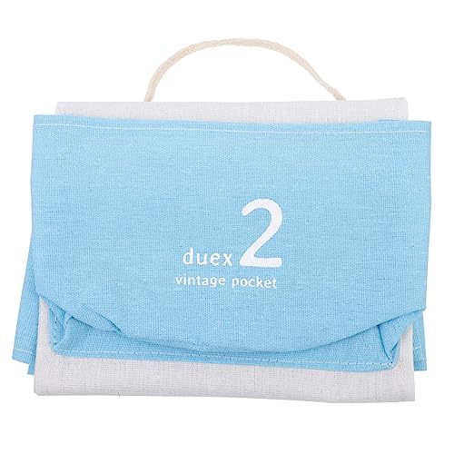 Unomor Cotton and Linen Wall Hanging Organizer Bag Multi Compartment Sundry Storage Pouch Over Door Storage for Home Organization for Bedroom Bathroom and Kitchen Sky