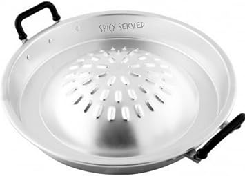 12" Inch GRILL PAN HOT POT BBQ BARBECUE THAILAND SUKI STEAK KOREAN STYLE ALUMINUM