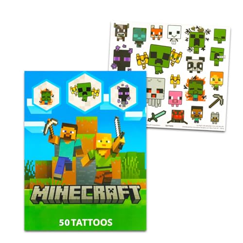 Minecraft Sticker & Tattoo Super Set - Bundle with Over 300 Minecraft Stickers and 50 Minecraft Temporary Tattoos | Party Supplies for Boys image 5
