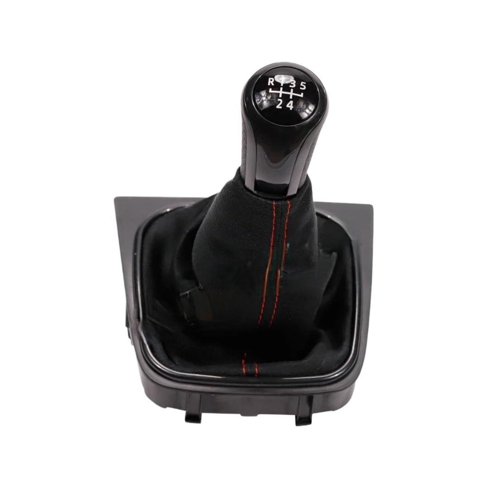 MKGKACVCPT Gear Shifter Knob for Golf 5 MK5 for Golf 6 MK6 for Jetta MK3 for Scirocco III 137 138 for EOS 1F7 1F8 Performance Stylish Shift Lever Knob 1X Shift with Gaitor(Suede-5Speed-Red-B)