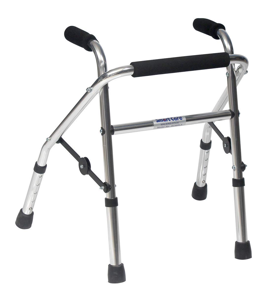 Smartcare Silver Aluminium 5 Inch Height Adjustable Folding Walker for Kids 966LS (Small Size) - Extremely Lightweight Portable Stylish & Secure Mobility Solution-image-44