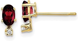 Brincos de ouro amarelo 14 k diamante vermelho granada pedra do mês de nascimento brincos de bola de janeiro joias finas para mulheres presentes para ela, Cristal Ouro amarelo Pedra Diamante Cristal Ouro amarelo Pedra Granada Diamante, Diamante Granada