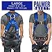 Palmer Safety Hammerhead Safety Harness, Padded Back Support, QCB, Grommet Legs, 6' Safety Lanyard with Rebar Hooks, OSHA ANSI Industrial Roofing Tool Personal Equipment (Blue - LG)