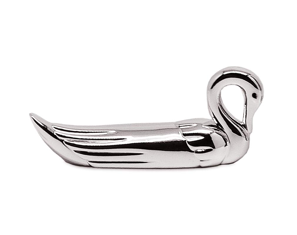 EDZARD 6 Piezas reposa Cubiertos Mesa, Plateados, Resistentes al deslustre, Longitud 7 cm, Soportes para Cubiertos en Forma de Cisne, Cuchillos, Tenedores, Palillos - portacuchillos, apoyacuchillos…