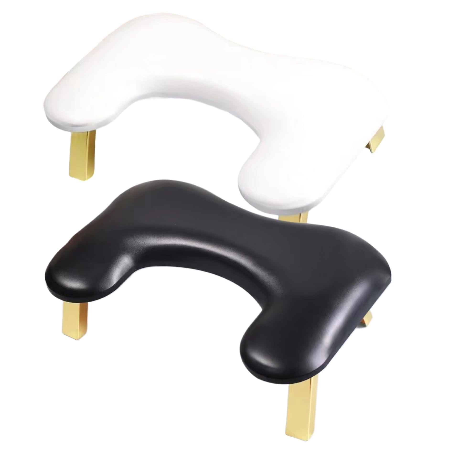 Reposabrazos para uñas de lujo de piel sintética en forma de U para técnicos de uñas cómodo y ergonómico para amantes de la belleza y entusiastas de la manicura color blanco.
