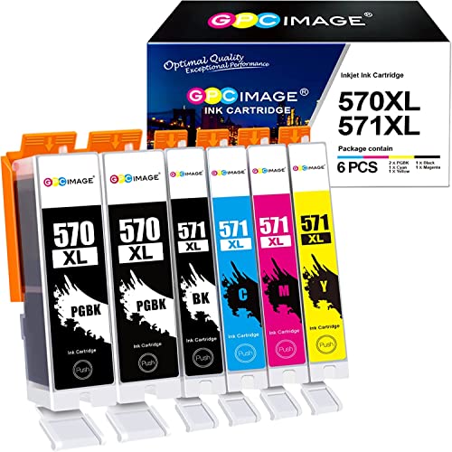 GPC IMAGE PGI-570XL Cartuchos de Tinta Compatibles para Canon 570 PGBK PGI-570XL CLI-571XL para Pixma MG5750 TS5050 MG5700 MG5751 MG5753 MG6800 MG6850 MG6851 TS5051 TS5053 TS5055 TS6050 Cover