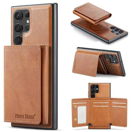 Étui portefeuille Samsung S25 Ultra magnétique cuir robuste antichoc