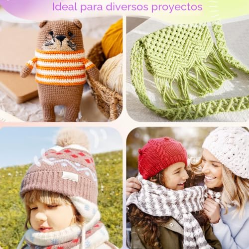 Miniatura 7 de Coopay Lana Para Ganchillo, 225 G 5 X 45 G , 5 Ovillos De Lana Para Tejer, Lana De Bebé Para Principiantes, Hilo De Ganchillo Muy Suave Para Proyectos De Ganchillo Y Punto, Rosa Claro