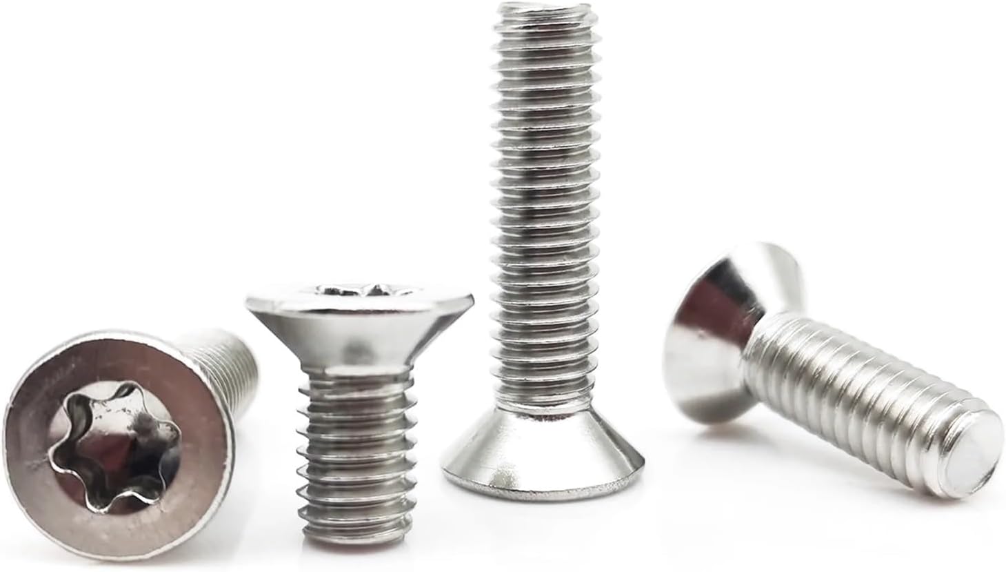 Screws, Round Head Screw,Self Drilling Screw,Flat Head Screws ,10/50pcs M1.4 M1.6 M2 M2.5 M3 M4 M5 M6 GB2673 304 A2 Stainless Steel Six Lobe Flat Countersunk Head Screw Bolt L=3-60mm(50mm,50pcs M1.4)