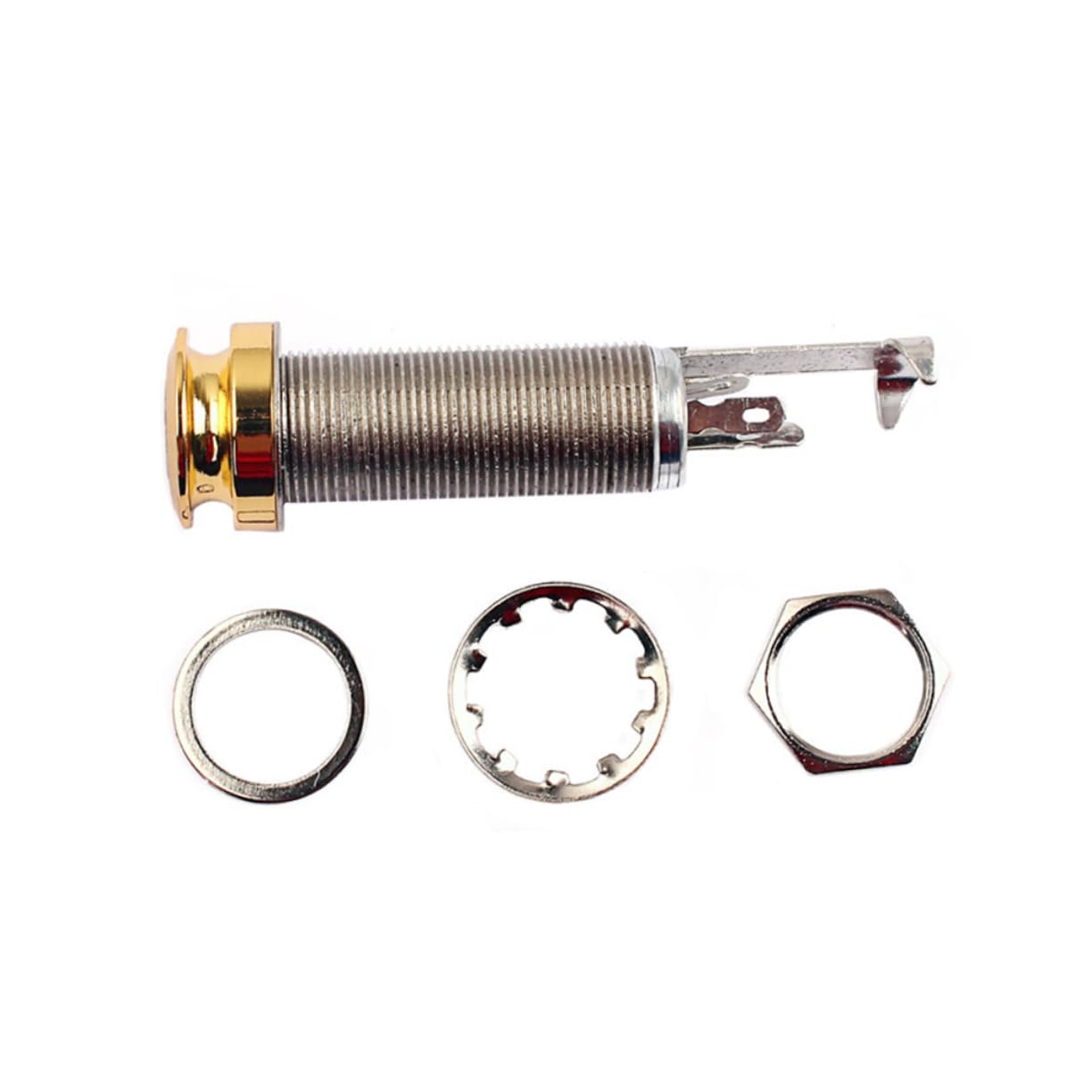 OFFSCH Gt224 Two-channel Jack End Pin Jack Socket for Guitar Bass Brass Threaded