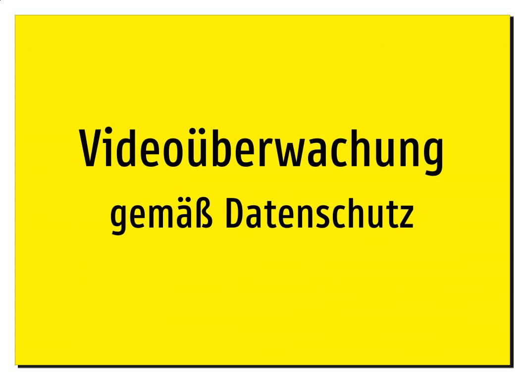 Videoüberwachung - gemäß Datenschutz – Aluminiumschild A2: 594x420mm – Ohne Grafik, nur Text