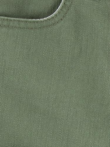 Simple Joys by Carter’s Baby Mädchen Jeansshorts, Olivgrün/Weiß, 12 Monate