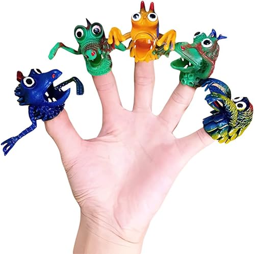 Dibujos animados de silicona animal dedo títeres monstruo narración de historias muñeca teatro muñeca suave juguetes niños regalo dedos guantes dedo