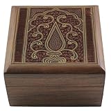 Schmuckschatulle aus Holz Islamische Kunst Dekoreinlage und Carving 10 cm x 10 cm x 6 cm