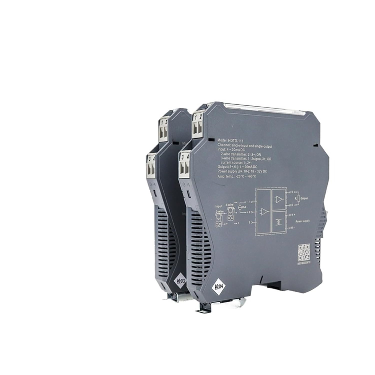 Analog 4-20mA Input Signal Isolated 1 in 2 Out 0-10V Signal Converter(2 in 2 Out,1-5V Output)