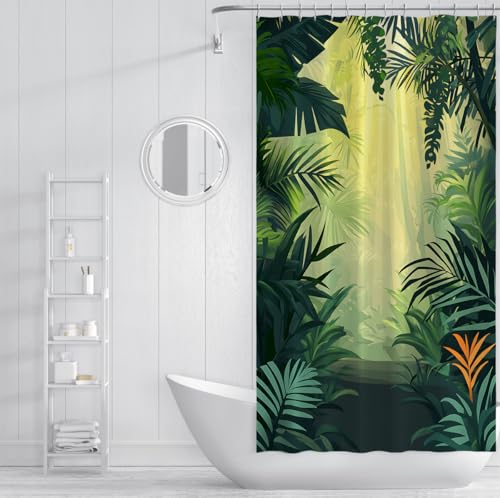 Rideau douche tropicale pour s'évader dans sa douche italienne
