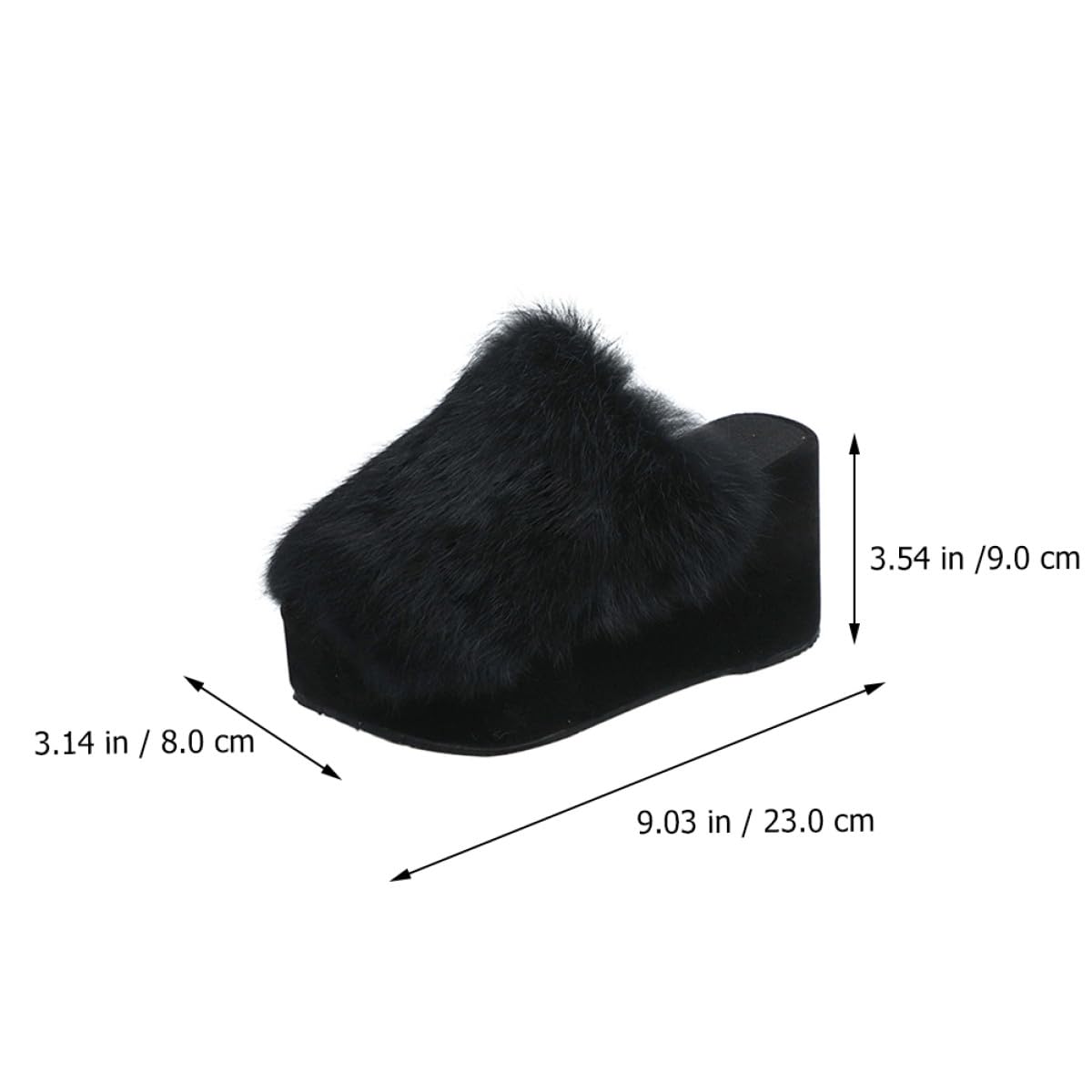 PACKOVE Pantuflas de Peluche para Mujer Suela Gruesa Negra 36