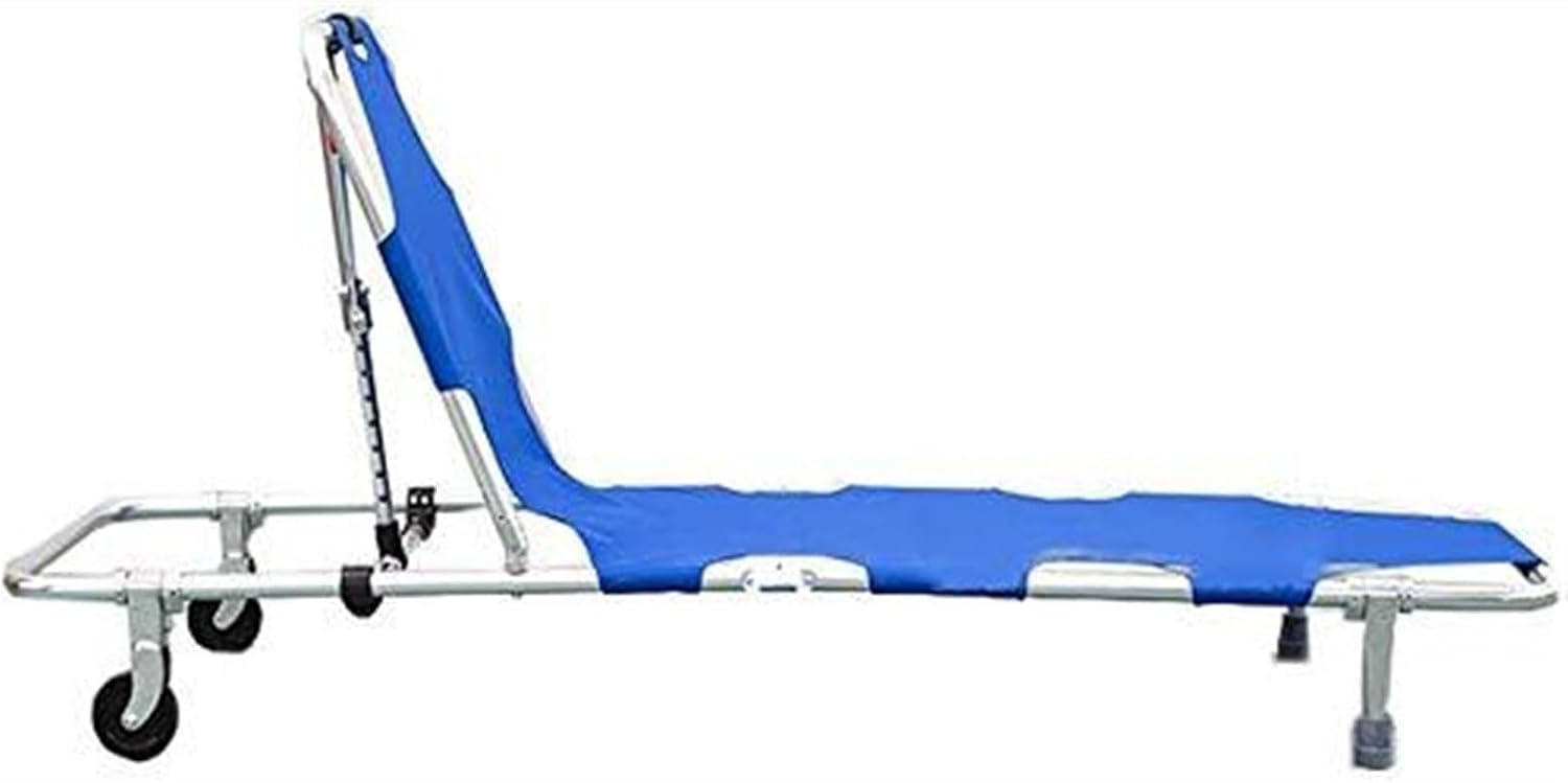 Aluminum Stretcher Emergency Medical, Compact Folding Portable Stretcher with Wheels, Emergency Travel Patient Transport Stretcher Weight Capacity 159kg