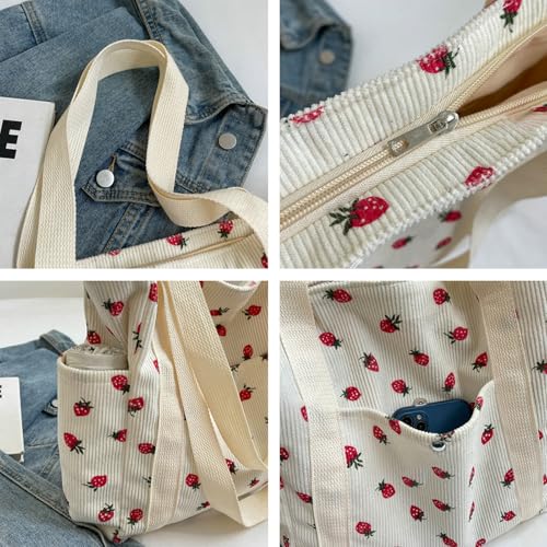 Bolso Tote Mujer Kawaii de Pana con Múltiples Bolsillos miniatura 4