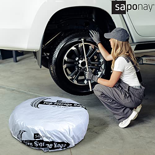 Saponay Tire Storage Bags 100 Piece, 47.2 X 27.5 Inch, Double Layer Heavy Duty Polyethylene Bags For Tire Shops, Summer And Winter Tire Cover Bag For Cars Jeeps And Suvs #TOP6