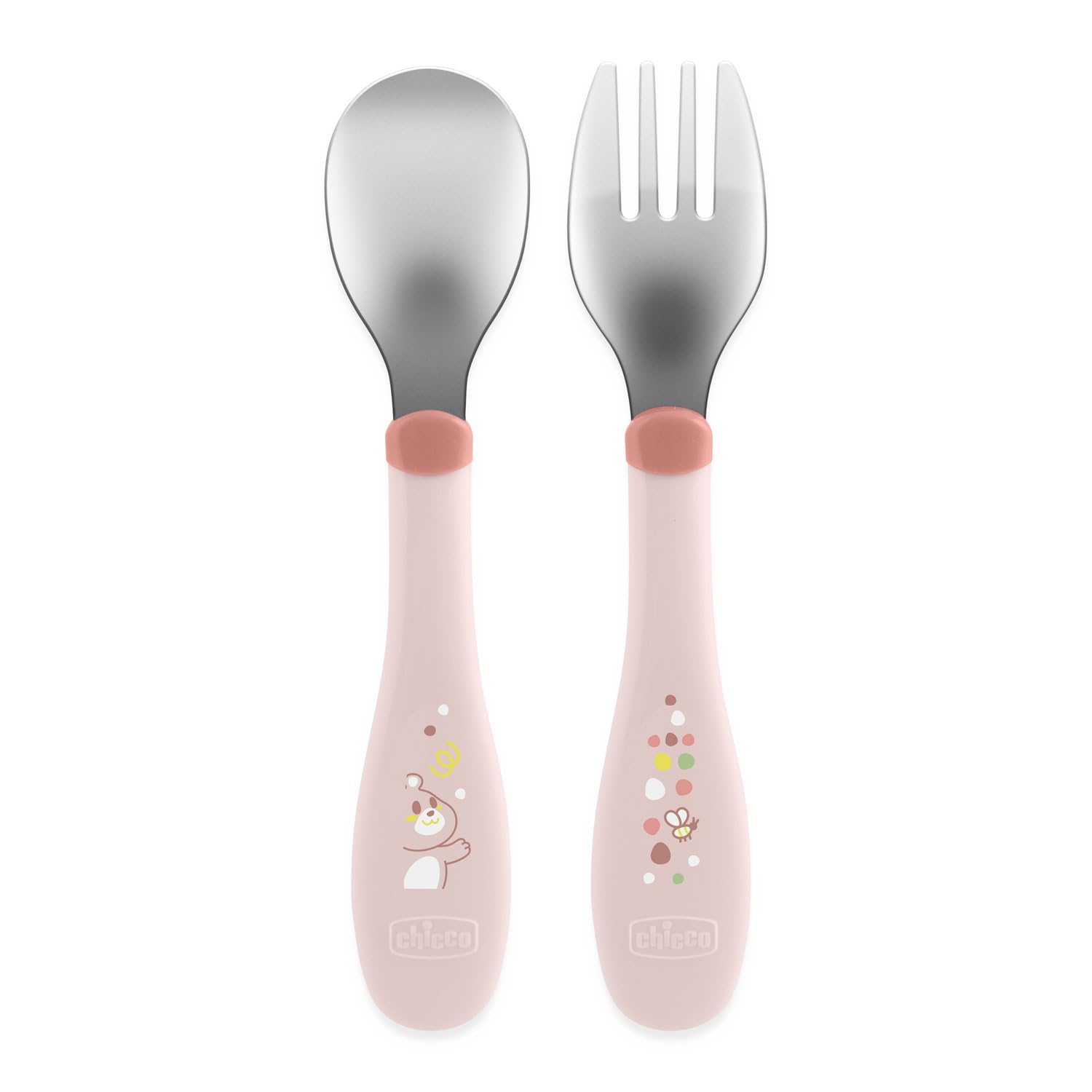 Set 6 Posate Per Bambini In Acciaio Inox 18/10 - Forchetta E Cucchiaio 16.5cm Con Design Orso - Foto 8