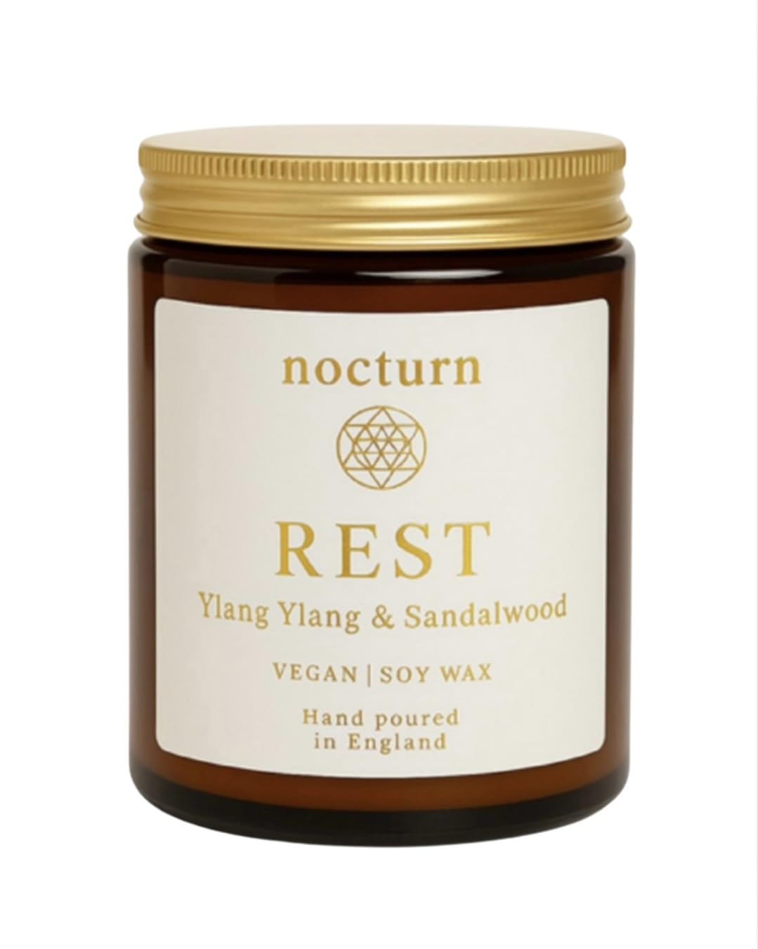 Nocturn Scented Sleep Candle - Ylang Ylang & Sandalwood - Handmade Organic Soy Wax - Aromatherapy Summer Birthday Gift for Women